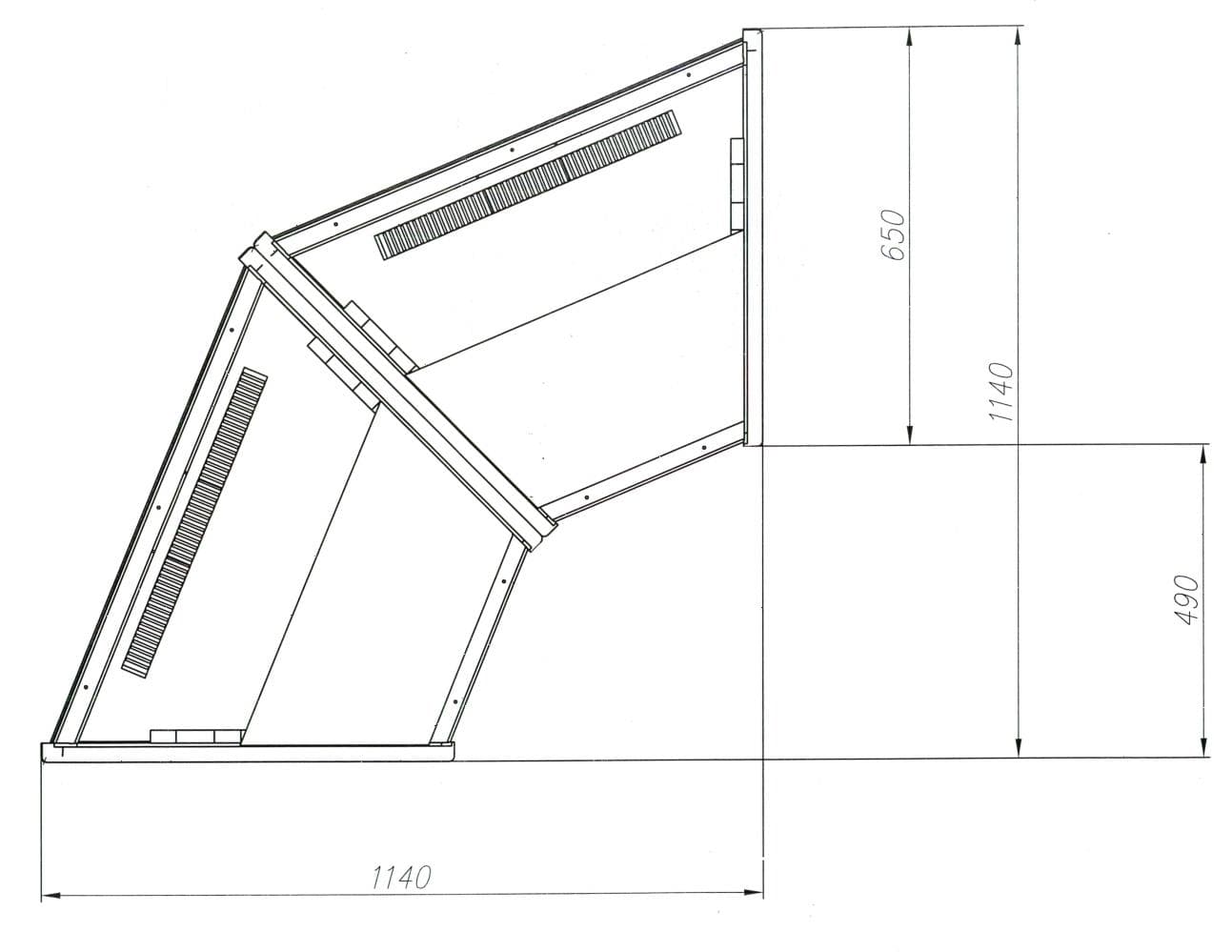 Витрина кондитерская Carboma K70 VM-3 (ВХСв-У1д Техно) 9006-9005