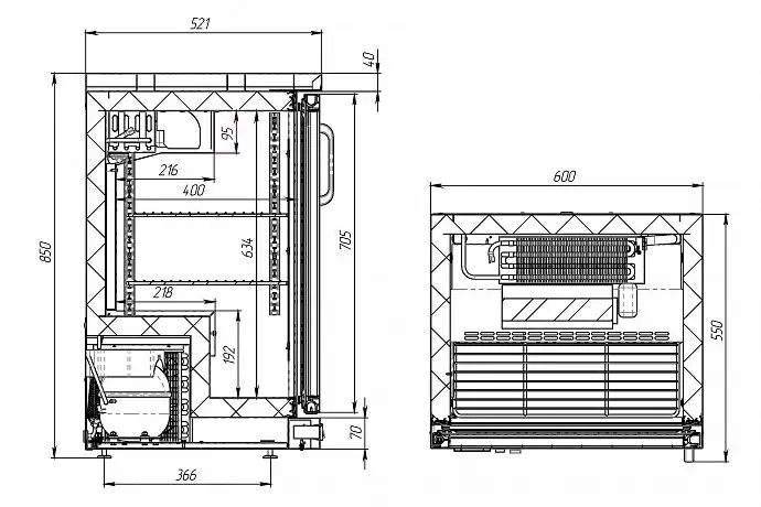 Стол холодильный барный Polair TD101_Grande