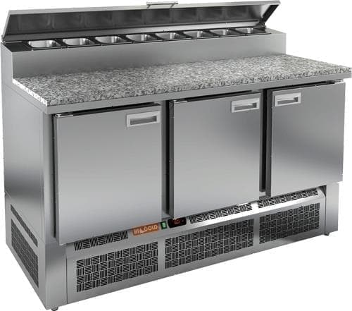 Стол холодильный (для пиццы) Hicold PZE2-111/GN (8xGN1/6) камень