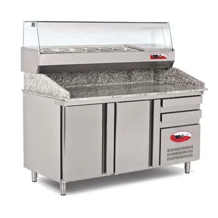 Стол холодильный (для пиццы) Empero EMP 160 c витриной