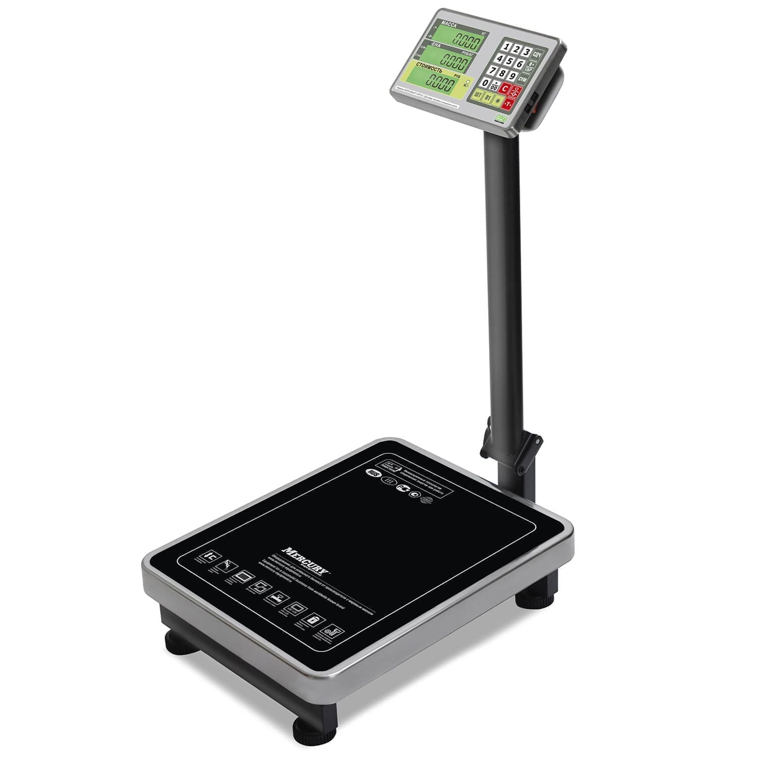 Весы торговые напольные M-ER 335 ACLP-300.50 "TURTLE" расчет стоимости LCD