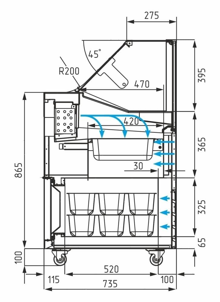 Витрина для мороженого Carboma IC72 SL 1,3-1 9003