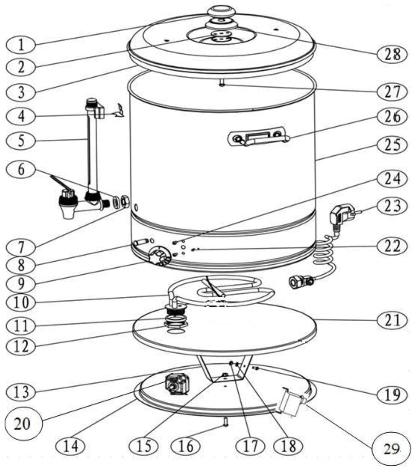 Кипятильник (термопот) Rosso WB-10А