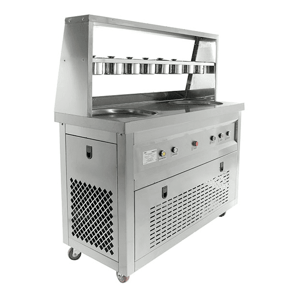 Фризер для жареного мороженого Foodatlas KCB-2Y (контейнеры, стол для топпингов, 2 компрессора)