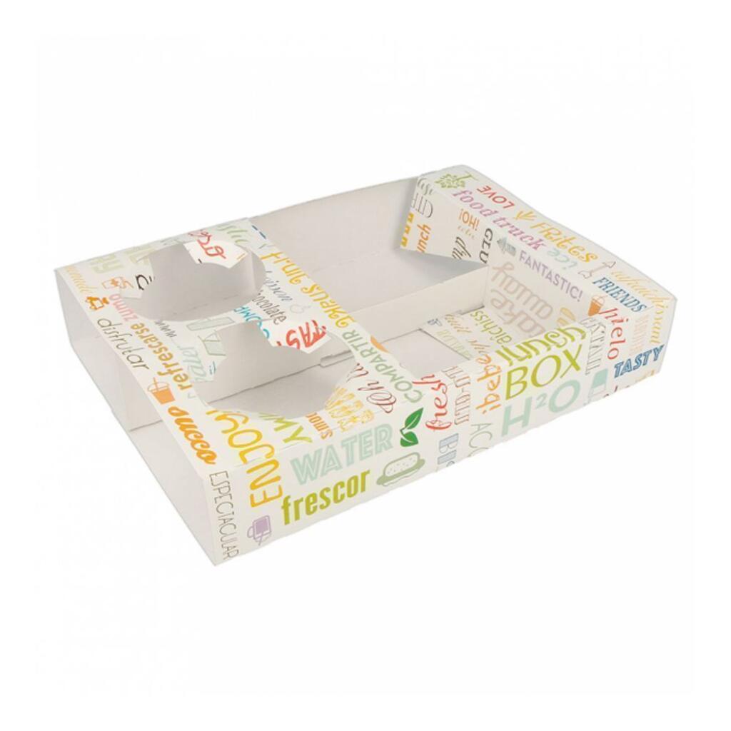 Поднос для фаст-фуда Parole, отделения на 2 стакана + 2 блюда 26х19х5см 50шт Garcia De Pou | 229.85