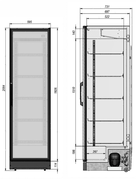 Шкаф холодильный Briskly 5 AD (RAL 7024)