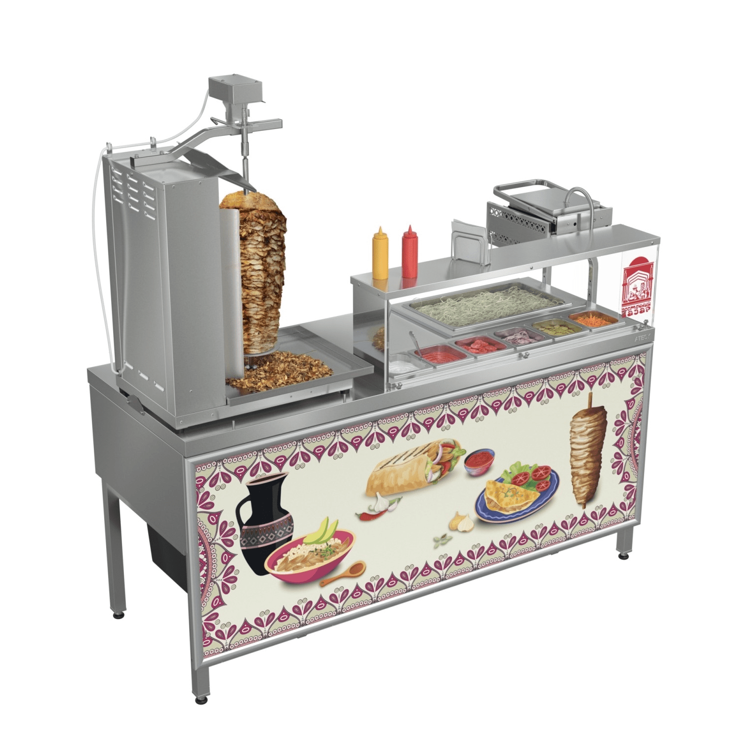 Панель световая для шаурма-станции Atesy Восточный базар ШС-1800.700-02