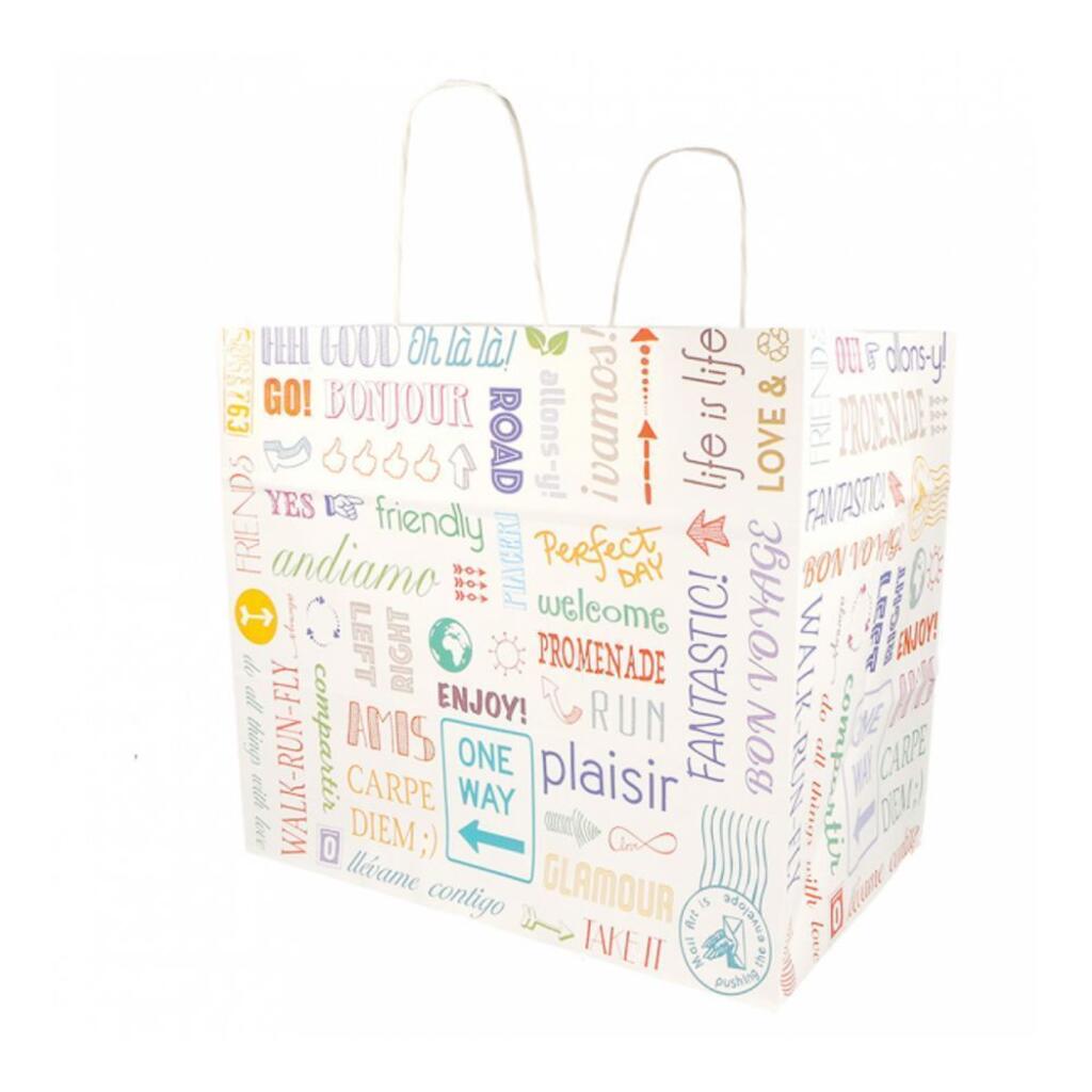 Пакет бумажный с ручками "PAROLE" 32+21х28,5 см, крафт-бумага, 1 шт Garcia De Pou | 230.07