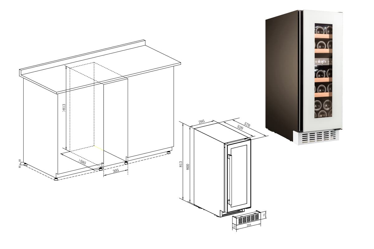 Шкаф винный Temptech OX30DRW