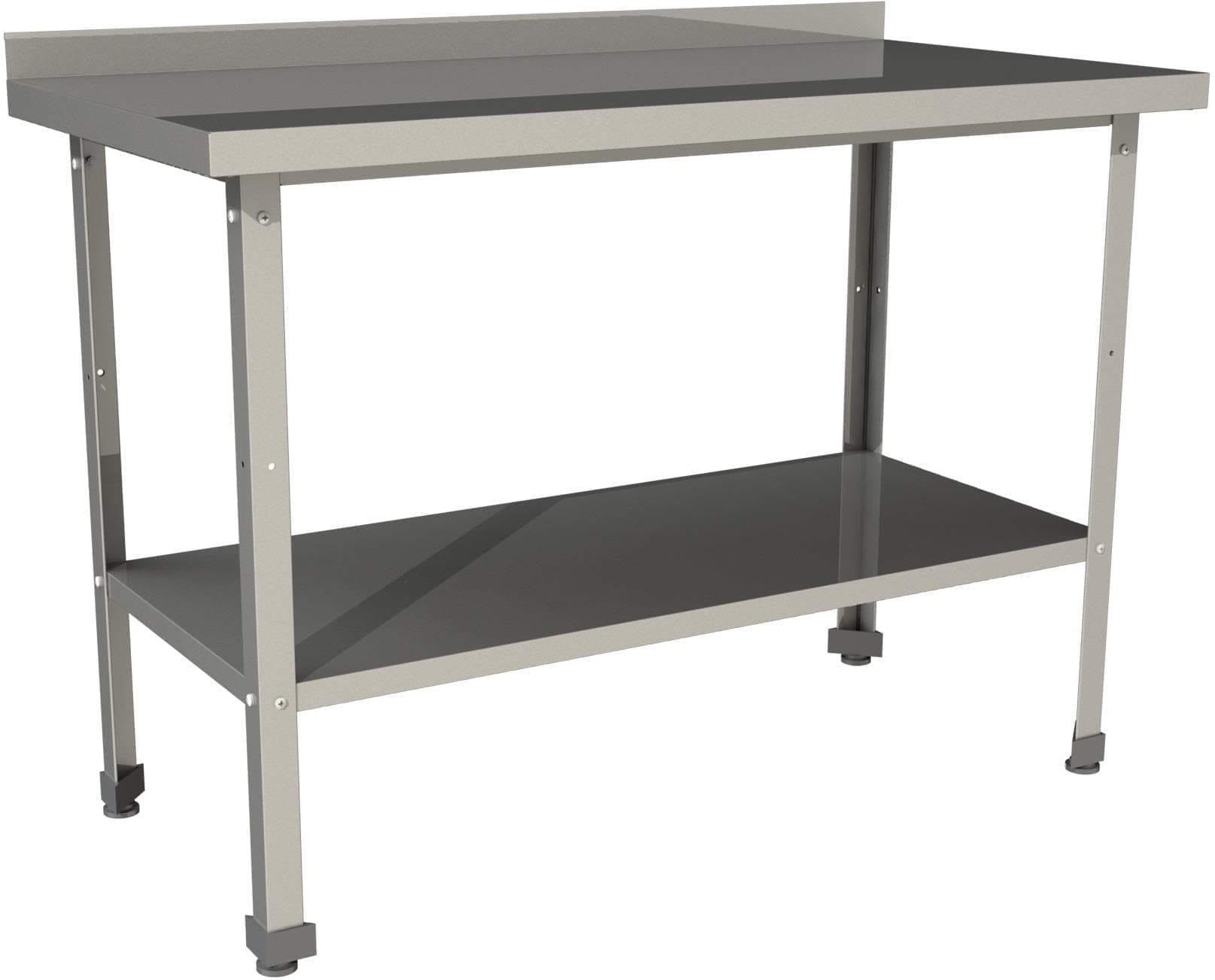 Стол производственный с бортом со сплошной полкой Restoinox СП-8/8-БП-ЭН