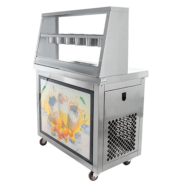 Фризер для жареного мороженого Foodatlas KCB-1F (контейнеры, световой короб, стол для топпингов)