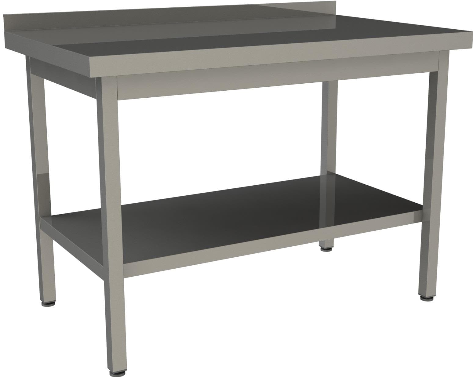 Стол производственный с бортом со сплошной полкой Restoinox СП-13/7-БП