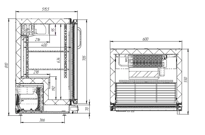 Стол холодильный барный Polair TD101_Bar без столешницы