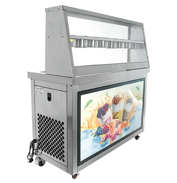 Фризер для жареного мороженого Foodatlas KCB-2 (контейнеры, свет.короб, стол длятоппингов, 2 комп)