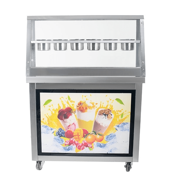 Фризер для жареного мороженого Foodatlas KCB-1F (контейнеры, световой короб, стол для топпингов)