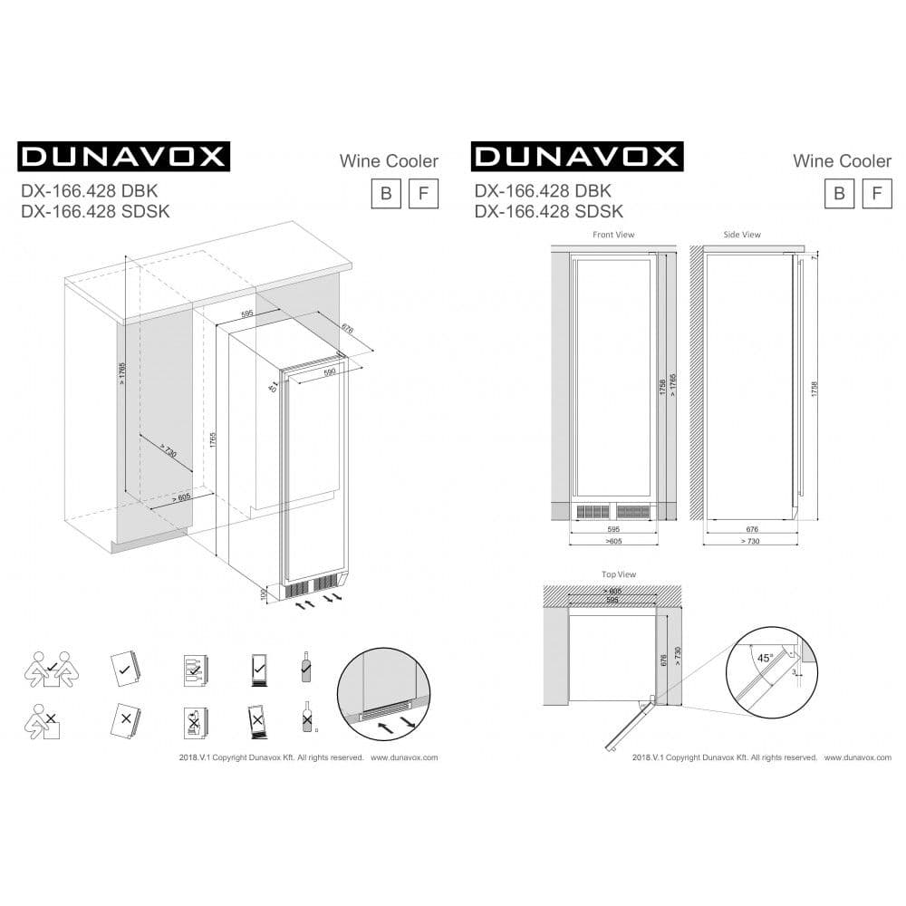 Шкаф винный Dunavox DX-166.428DBK