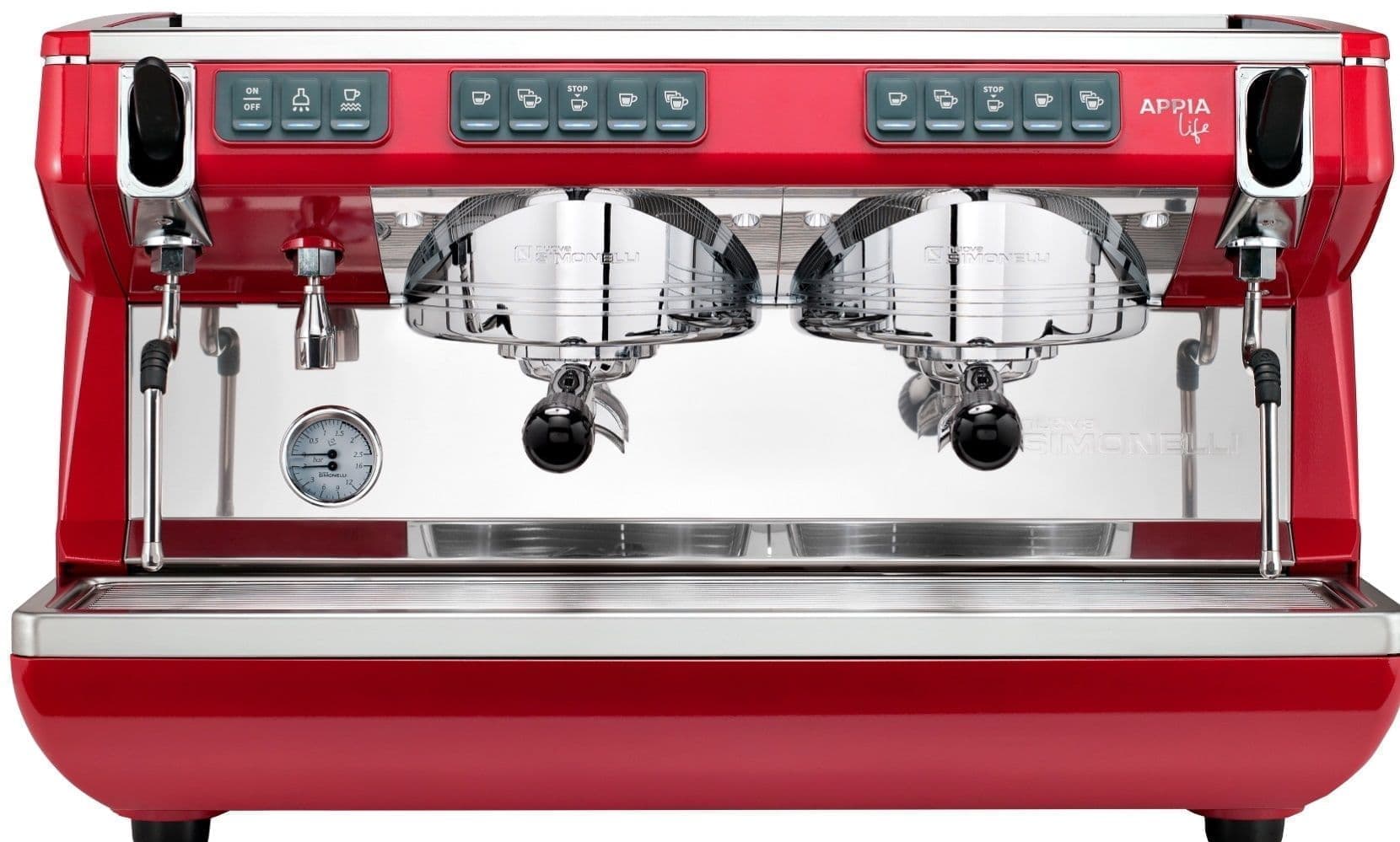 Кофемашина рожковая Nuova Simonelli Appia Life 2Gr V высокие группы, экономайзер, красная