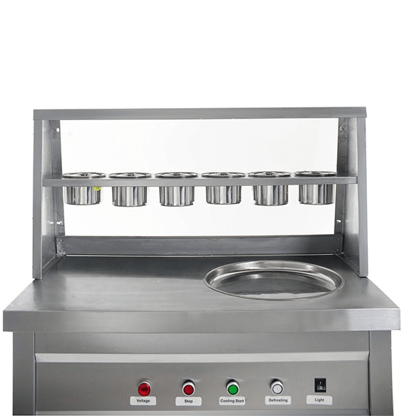 Фризер для жареного мороженого Foodatlas KCB-1Y (контейнеры, световой короб, стол для топпингов)