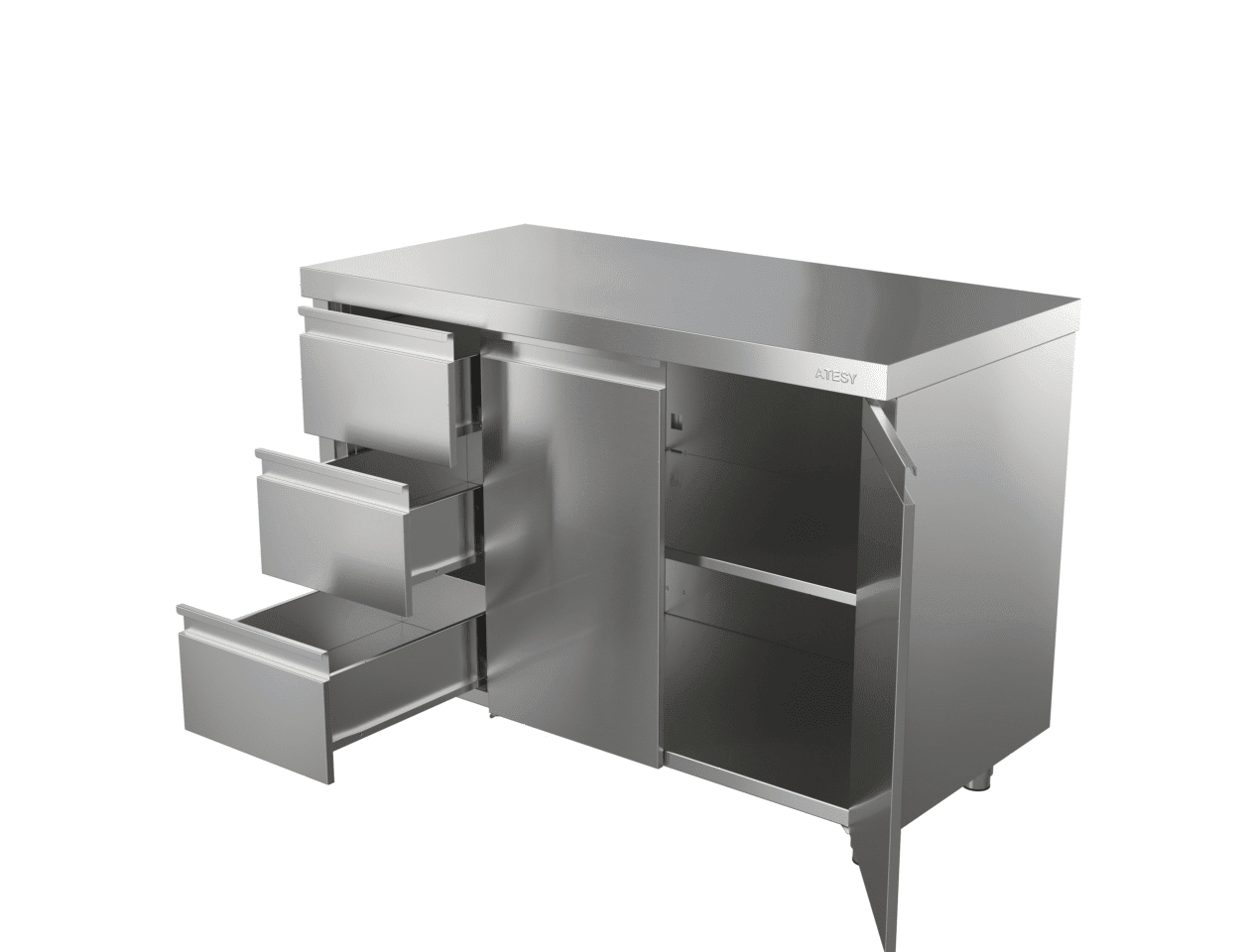 Стол-тумба с дверями Atesy СТ-С-1000.700-02-Р-3Л (СТ-2/1000/700 с ящиками)