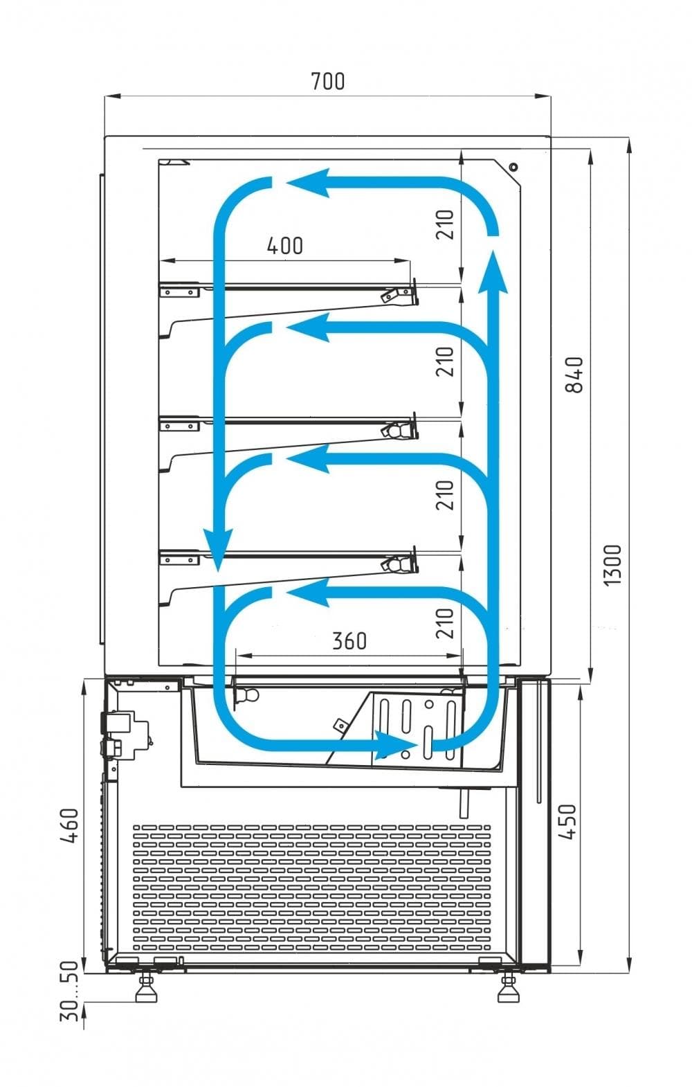Витрина кондитерская Carboma KC71-130 VV 1,2-1 9005