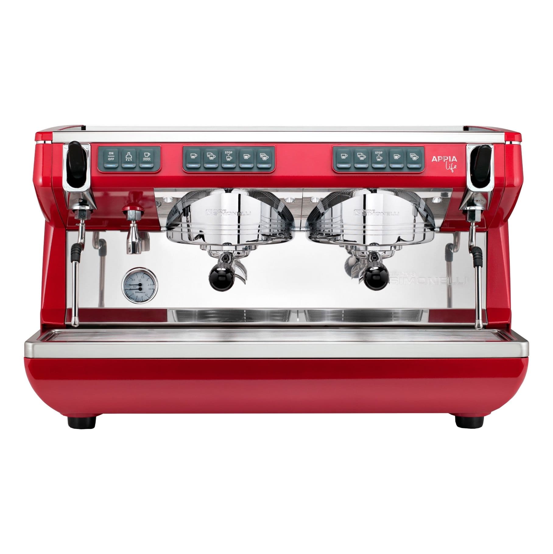 Кофемашина рожковая Nuova Simonelli Appia Life 2Gr V высокие группы, экономайзер, красная