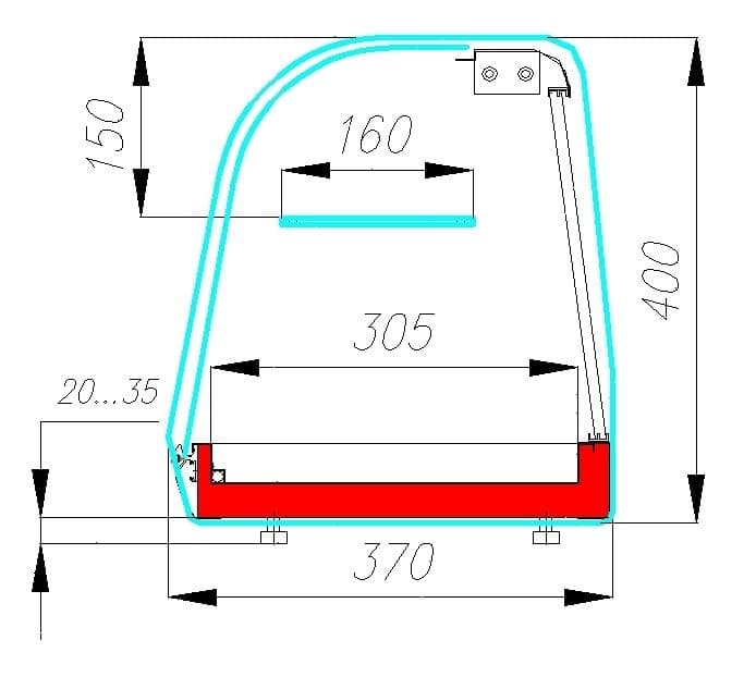 Витрина холодильная настольная Carboma A37 SM 1,5-11 (ВХСв-1,5 XL) (6 GN 1/3 + полка)