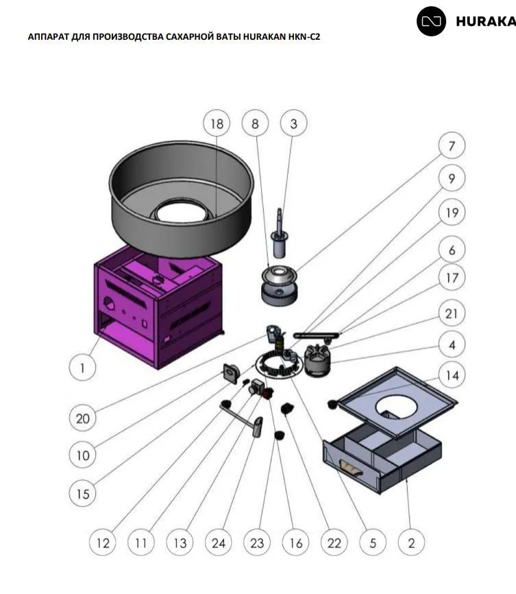 Аппарат для сахарной ваты Hurakan HKN-C2