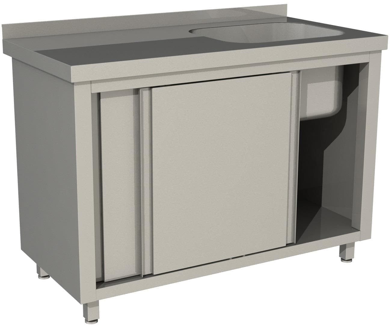 Стол с моечной ванной закрытый Restoinox СПЗК1М-18/7-БП