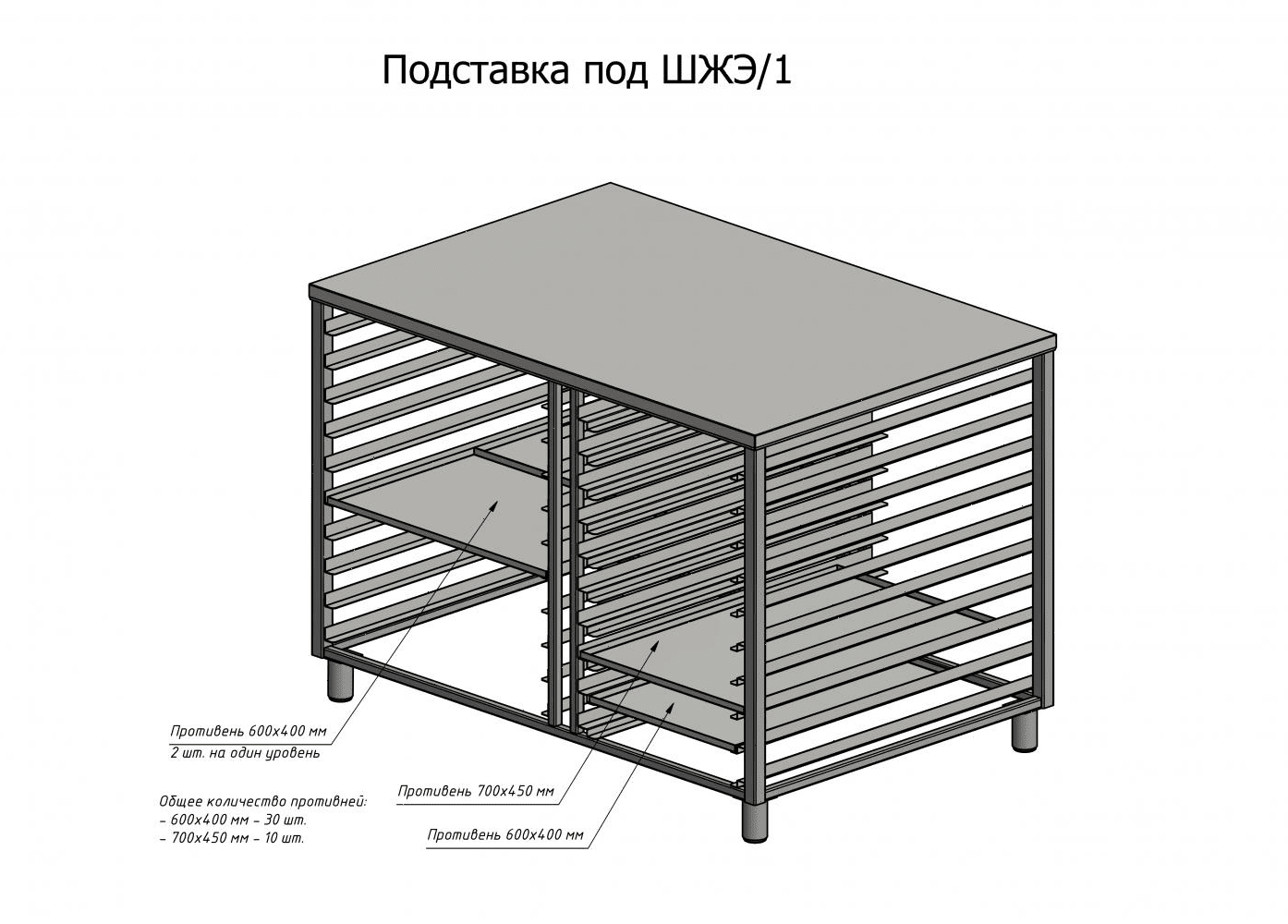 Подставка под секцию Grill Master ШЖЭ/1 нерж. (22209)
