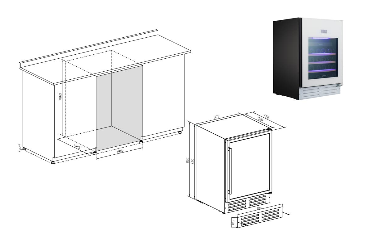 Шкаф винный Temptech EX60DRW