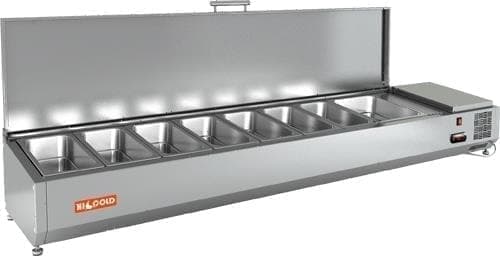 Витрина холодильная для ингредиентов Hicold VRTU 1915 с крышкой