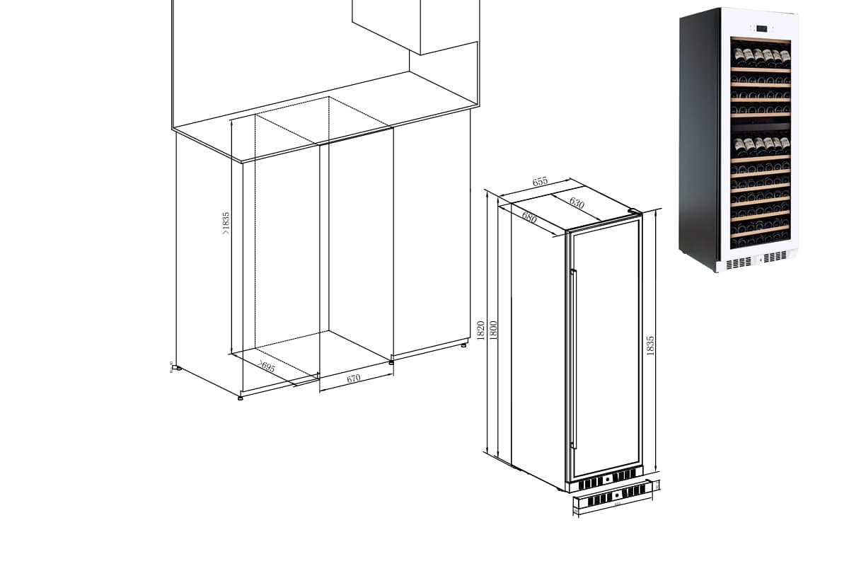 Шкаф винный Temptech E1000DRW