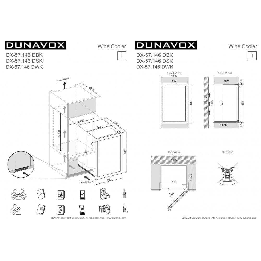 Шкаф винный Dunavox DX-57.146DWK