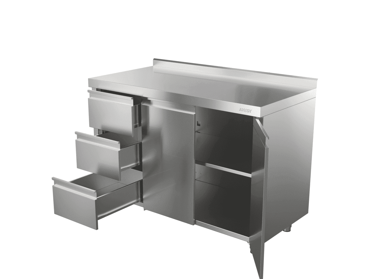 Стол-тумба с дверями Atesy СТ-С-1-900.700-02-Р-3Л (СТ-3/900/700 с ящиками)