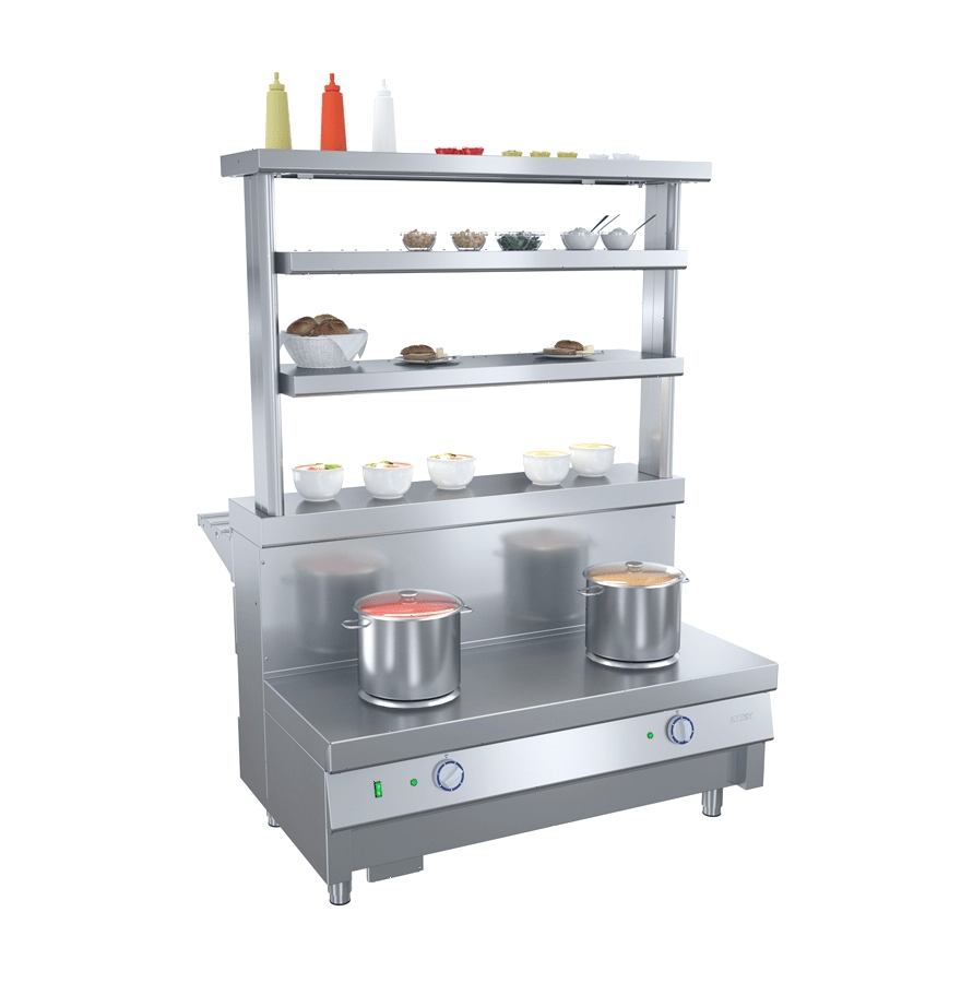 Прилавок-мармит для первых блюд Atesy Ривьера М1-2.1120-02-О без полок