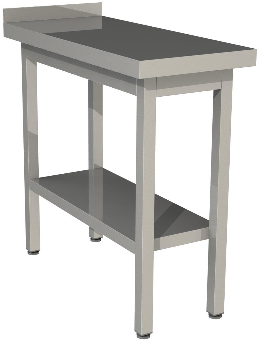 Стол производственный с бортом со сплошной полкой Restoinox СП-4/7-БП