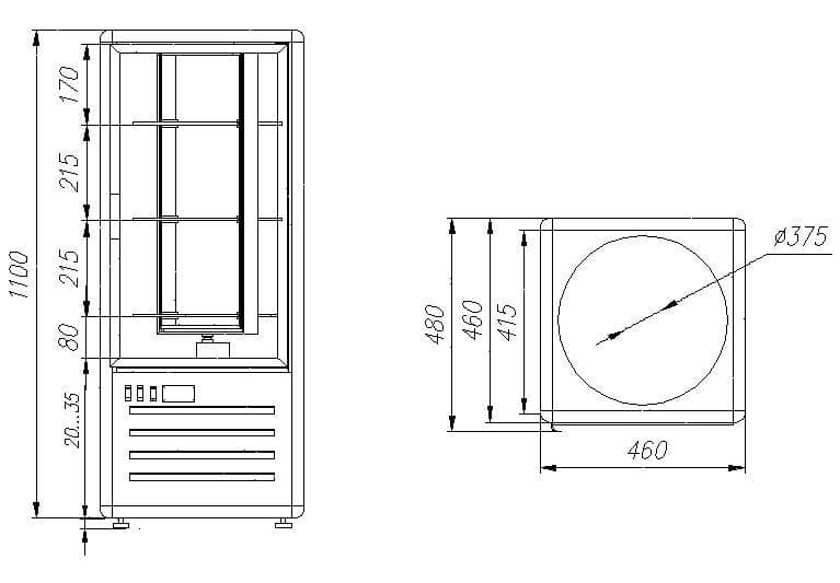 Витрина кондитерская Carboma R120Cвр (D4 VM 120-2) Inox (0430)