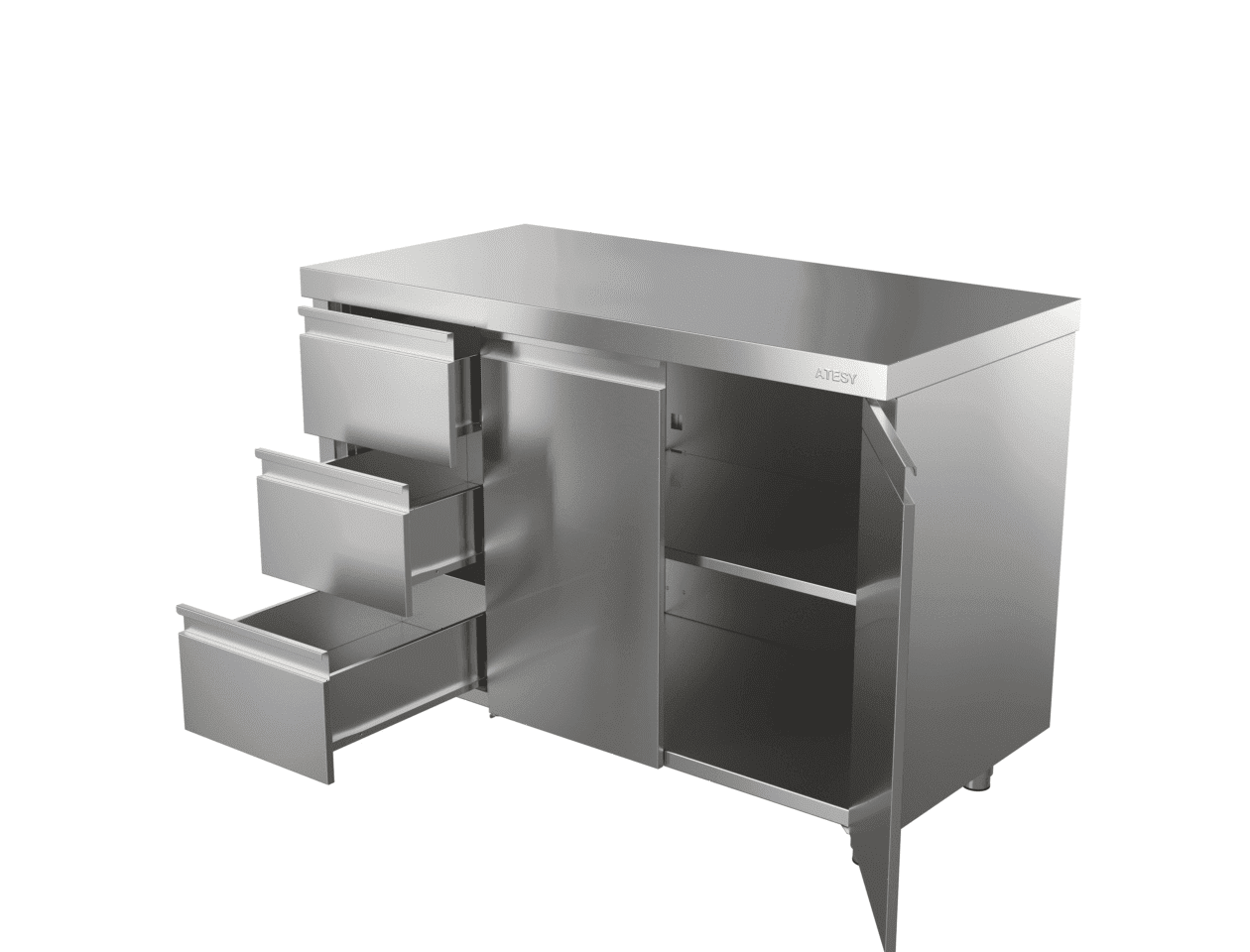 Стол-тумба с дверями Atesy СТ-С-1100.600-02-Р-3Л (СТ-2/1100/600 с ящиками)