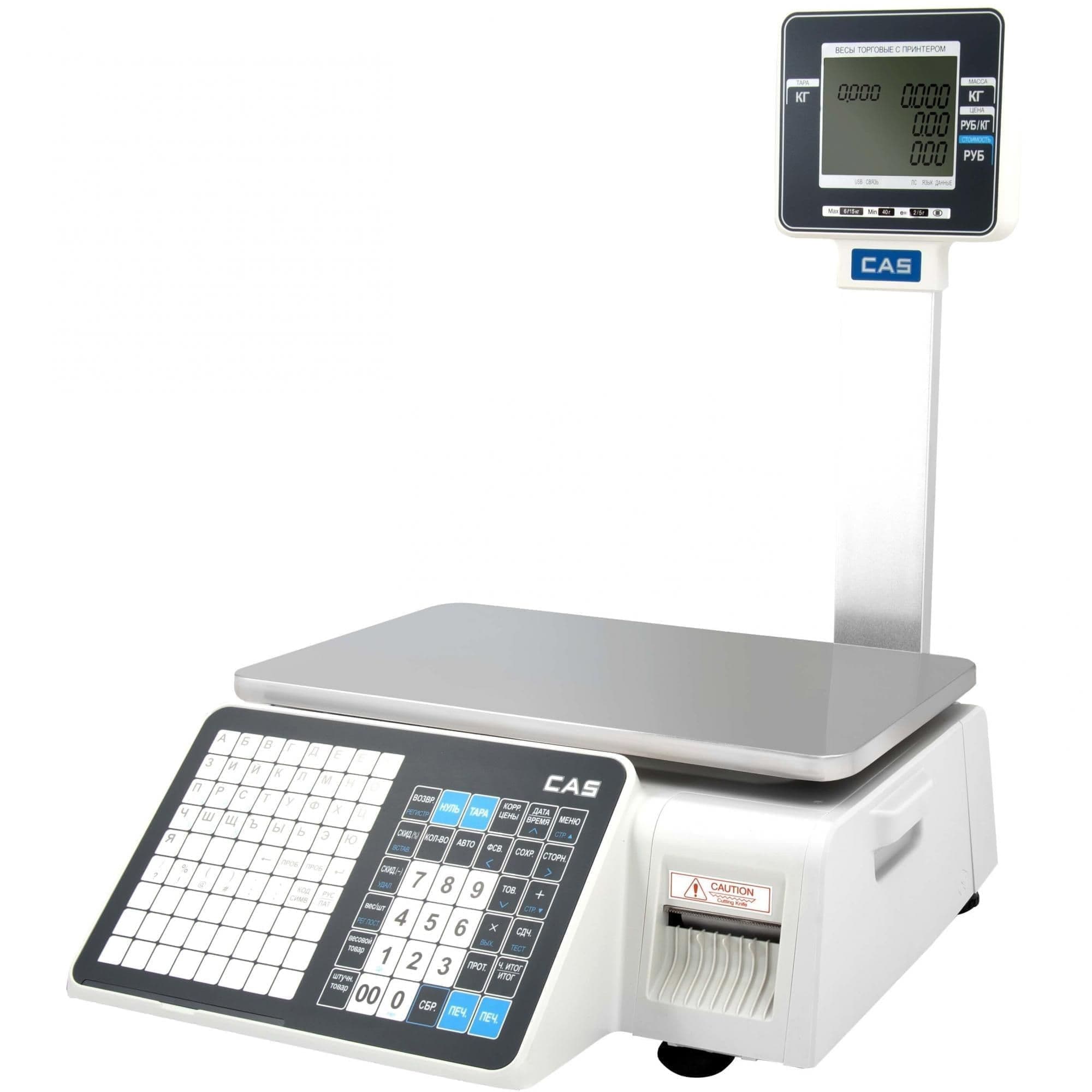 Весы торговые с печатью этикеток CAS CL3000J-06P