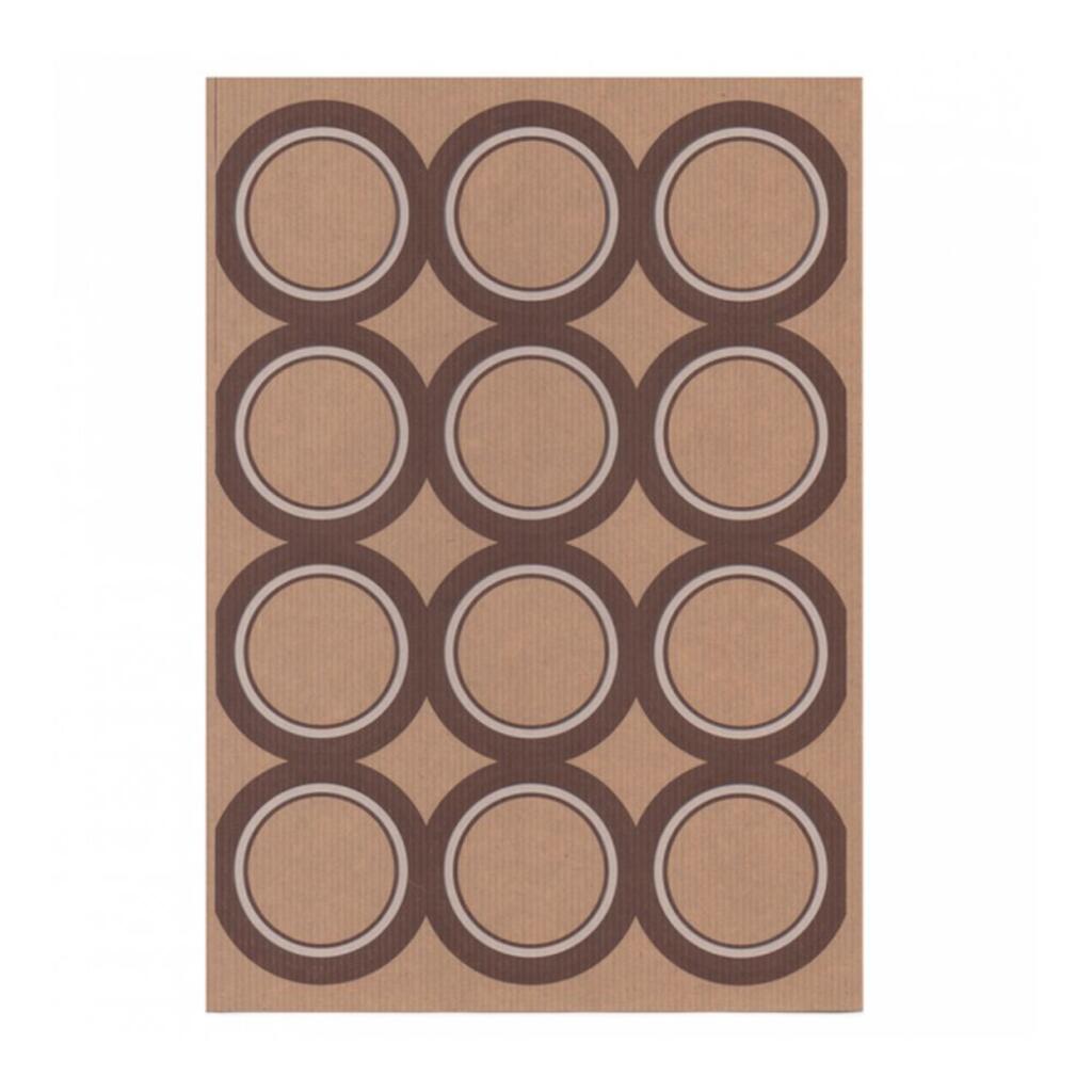 Этикетка бумажная крафт, d 6,4 см, 12 наклеек на листе А4, 100 л Garcia De Pou | 209.71