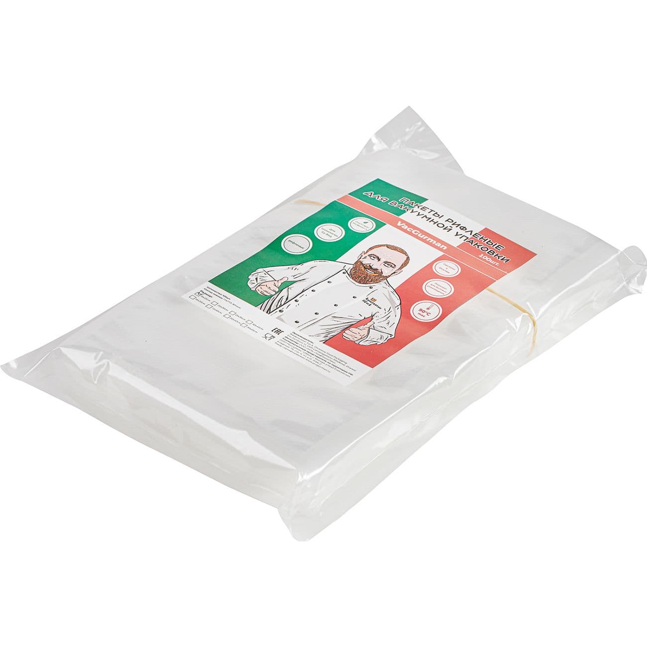 Пакеты вакуумные рифленные Vac-Star VacGurman 90 мкм 150х200, 100 шт