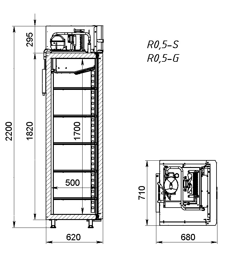 Шкаф холодильный Аркто R0,5-S