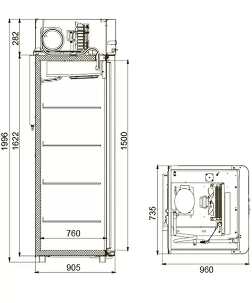 Шкаф морозильный Polair CB107_Gm Alu