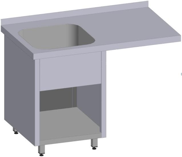 Стол с моечной ванной закрытая Restoinox ВМЦРЗК/1-12/7-БП