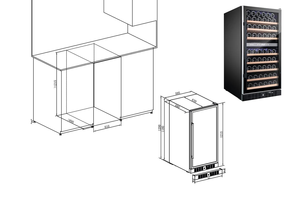 Шкаф винный Temptech WP120DCB