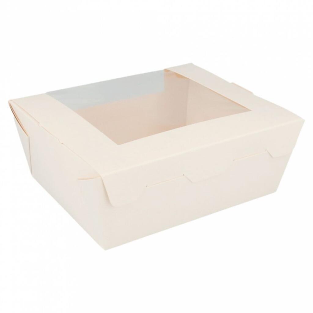 Контейнер с окном водонепроницаемый 1350мл 15,2х12,1х6,5см белый 50шт, картон Garcia De Pou | 216.68