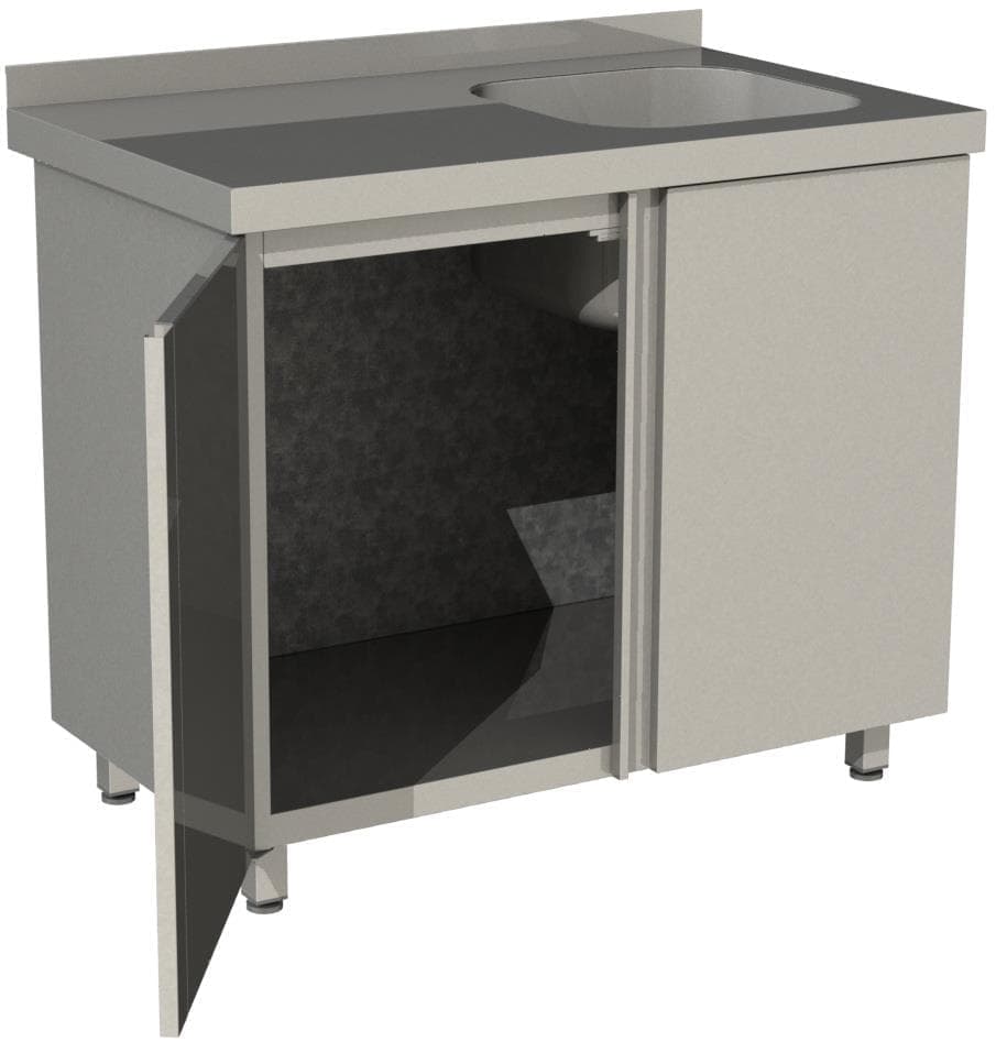 Стол производственный с распашными дверьми Restoinox СПЗР1М-16/7-БП с моечной ванной