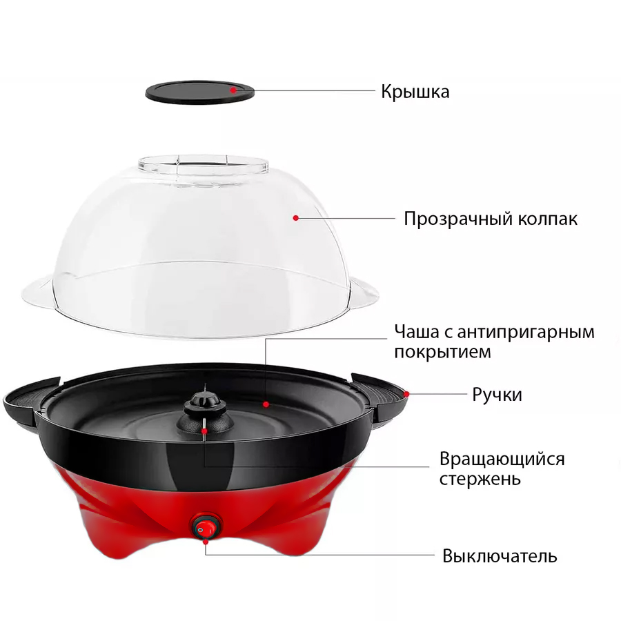 Попкорница CuisinAid Popcorn Maker PM 999-R красный