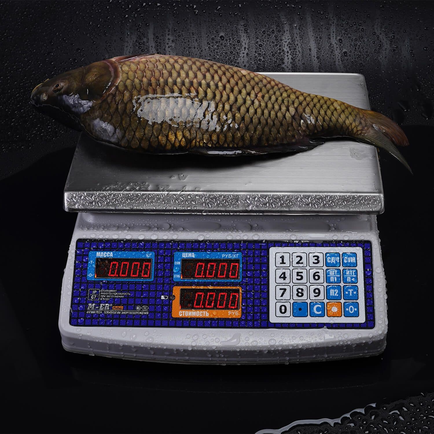 Весы торговые настольные M-ER 329 AC-15.2 IP67 "Fisher" LED