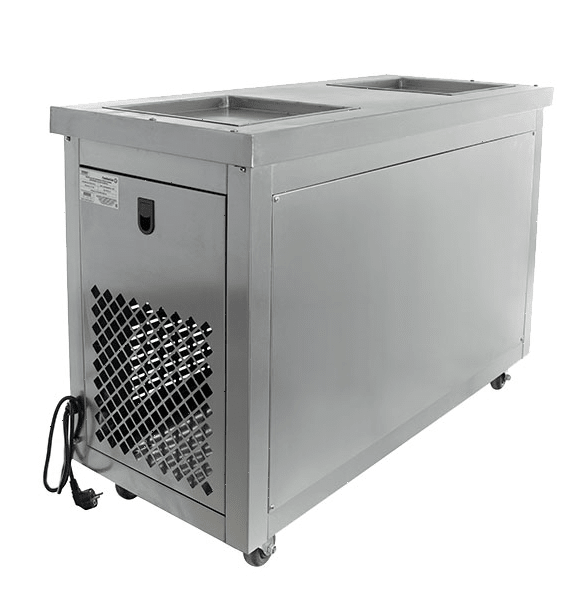 Фризер для жареного мороженого Foodatlas KCB-2F (стол для топпингов, 2 компрессора)